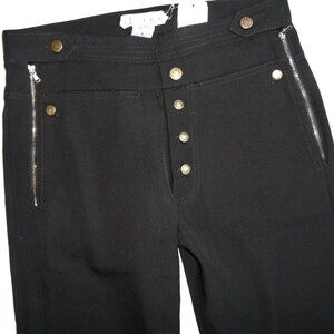 NWT$995 TRE by Natalie Ratabesi Straight Leg Wool Pants Button Zip Trousers Sz 4